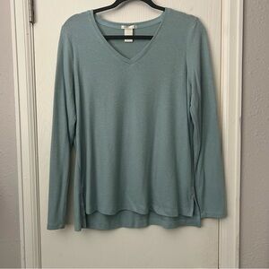 Women's Light Blue V-Neck Top
